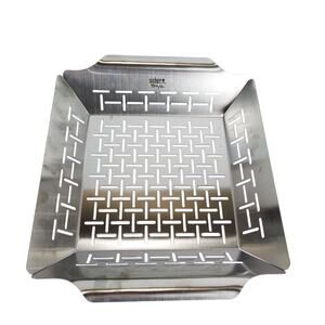 Weber Style Stainless Steel BBQ Vegetable Grilling Basket 12" Square, Never Used